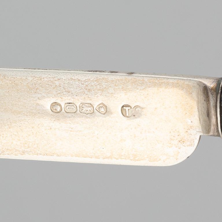 Bestick, 12 st, silver, London, England, 1858.