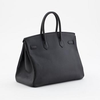 HERMÈS, a epsom black handbag, "Birkin 35".