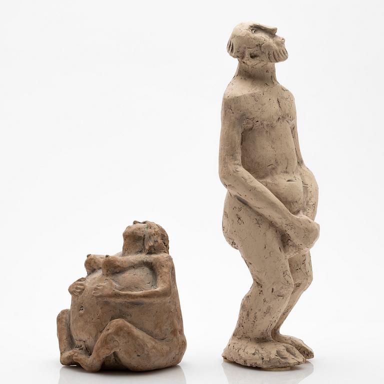 Åke Holm, figurer, 2 st., terracotta.
