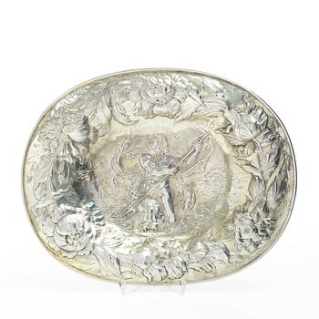 A Northern Europe Baroque silver plate, unmarked. 17th/18th century.
