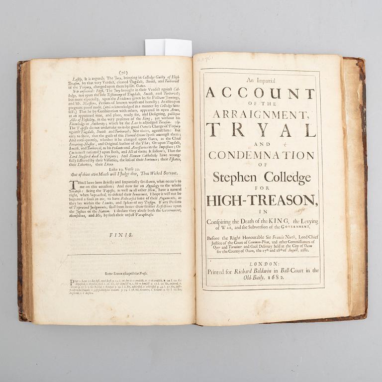 BOOK, Trial and execution of Viscount Stafford 1680 / The Popish Plot.
