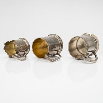 Three silver tea glass holder, Moscow 1908 - 1917.