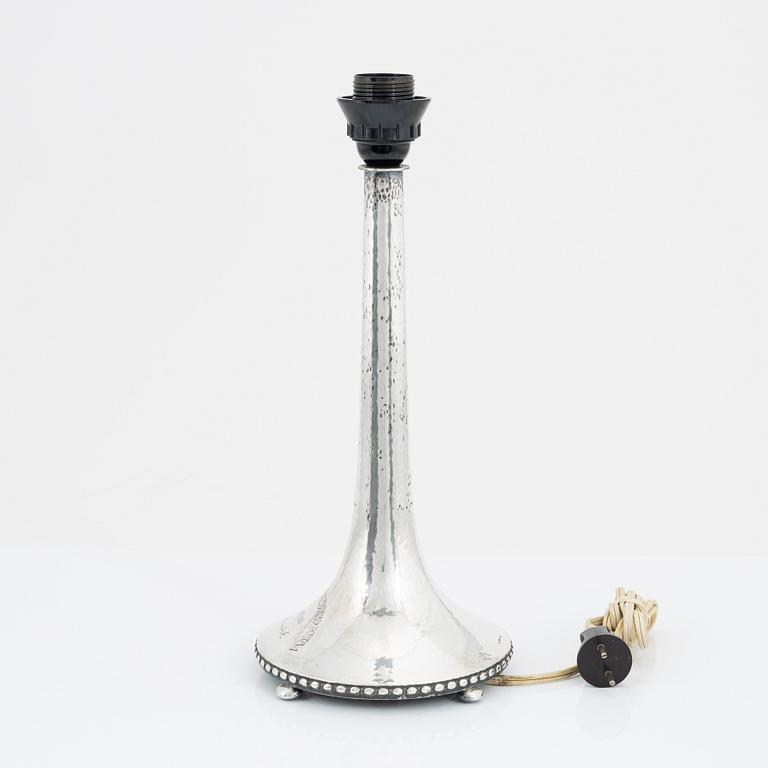 A Swedish silver table lamp, mark of CG Hallberg, Stockholm 1926.