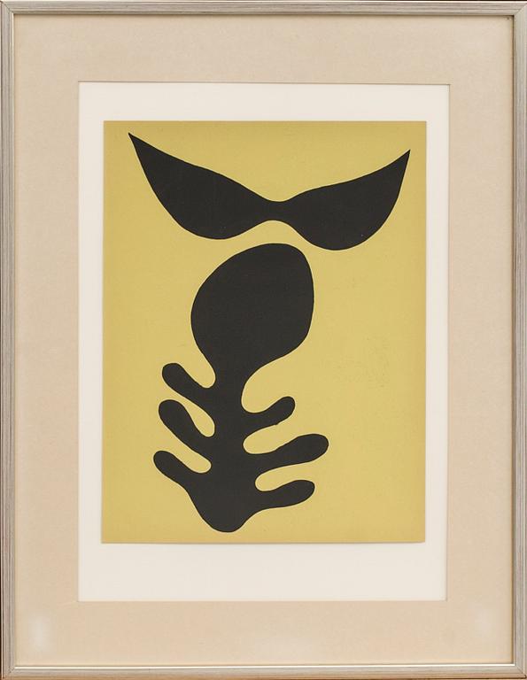 JEAN ARP, grafiskt blad i pochoirteknik, 1957.