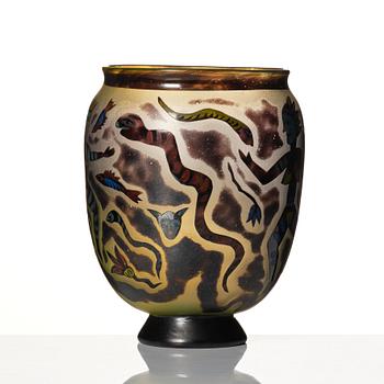 Ulrica Hydman-Vallien, a unique 'jewel glass' vase, Kosta Boda, Sweden.