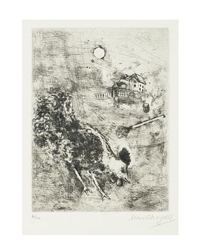 Marc Chagall, "Le coq et la perle", from: "Les fables de la Fontaine".