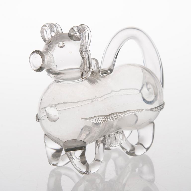 A Glass Dog Decanter.