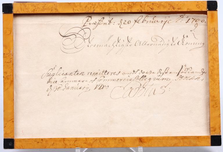 AUTOGRAF, "Karl XII", sign o dat 1700.