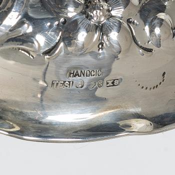 A pair of Swedish silver candelsticks, Baroque style, Silver, Tenn & Silver Ab, Gothenburg 1948.