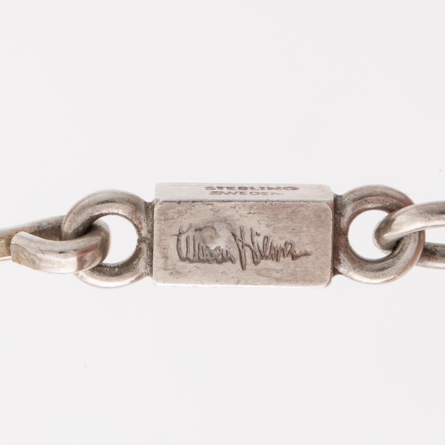 A Wiwen Nilsson necklace and bracelet, sterling silver,Lund 1967. Total weight 93 gram.