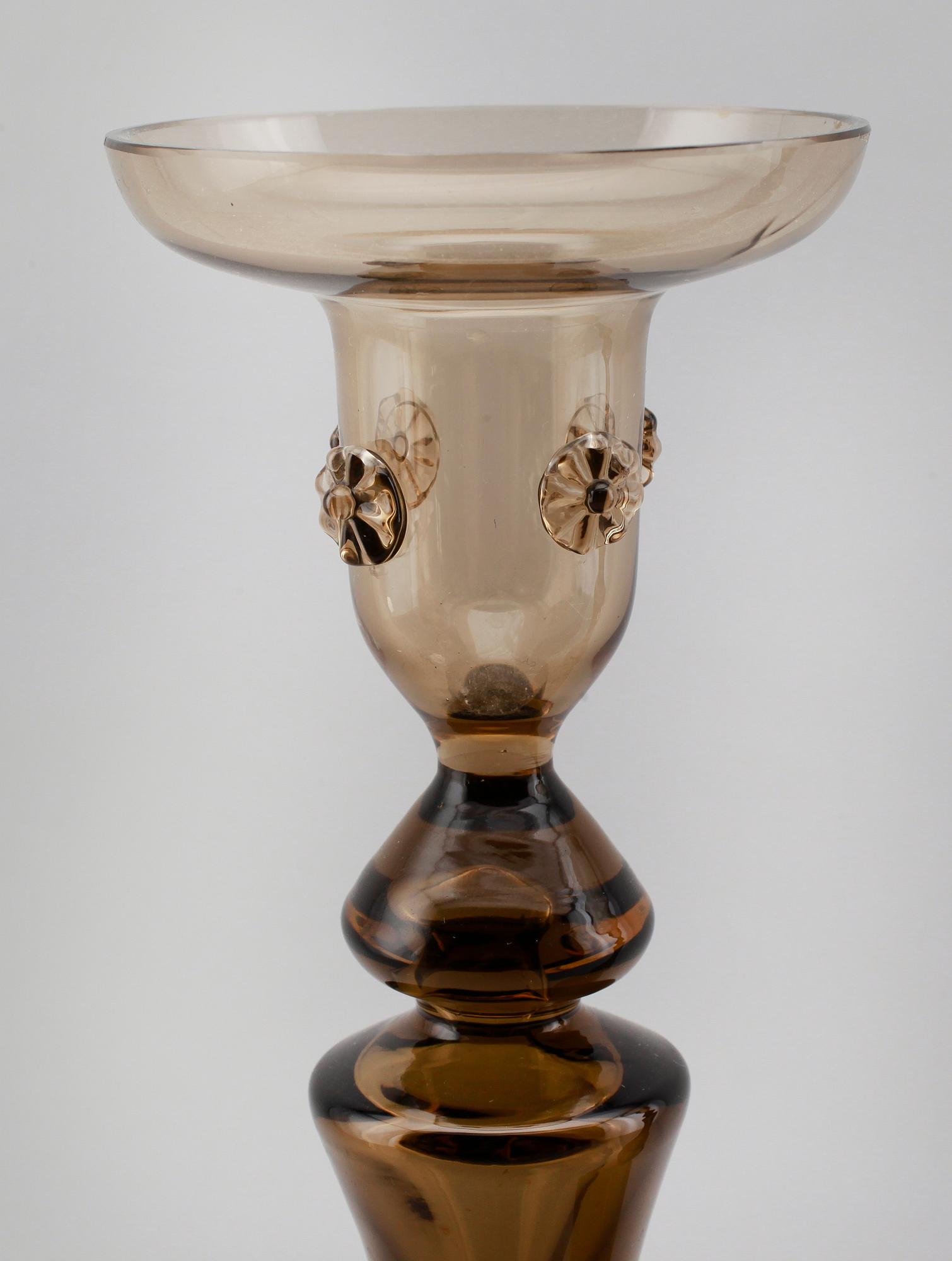 LJUSSTAKAR, 1 par, glas, 1900-talets första hälft.