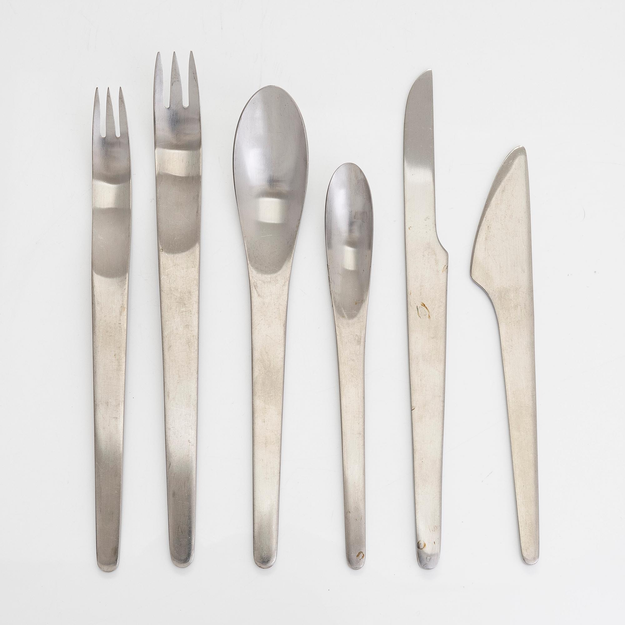 Arne Jacobsen, a 46 piece cutlery set  'AJ-bestick' A. Michelsen and Georg Jensen, Denmark.