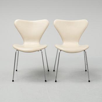 Arne Jacobsen, stolar, 6 st, "Sjuan", Fritz Hansen, Danmark.