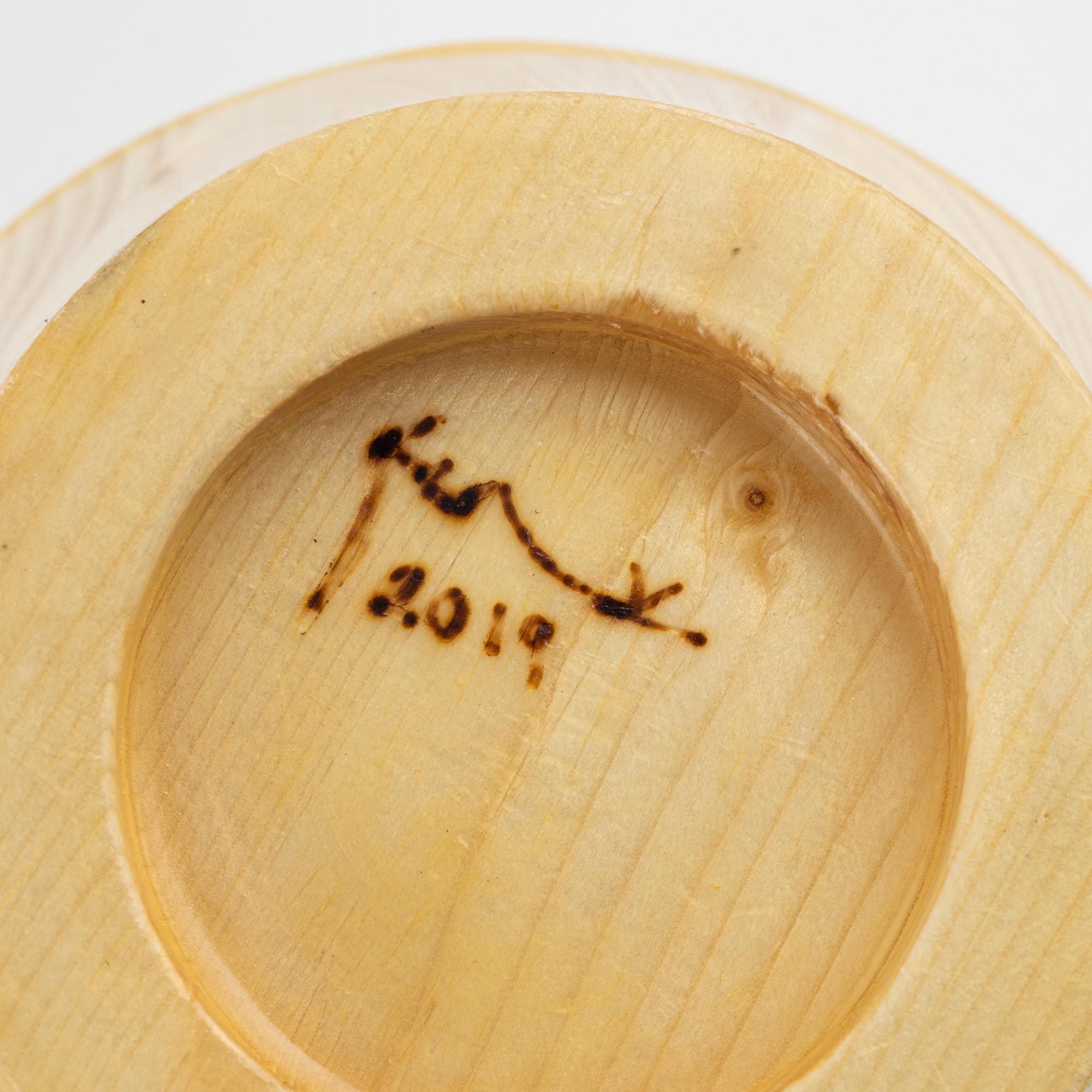 Magnus Ek, a set of eight spruce wood bowls for Oaxen Krog, 2019.