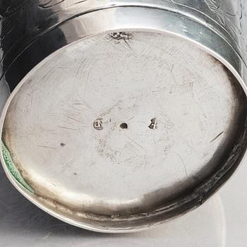 A German silver beaker, unclear makers mark, possibly Konstanz 17th century.