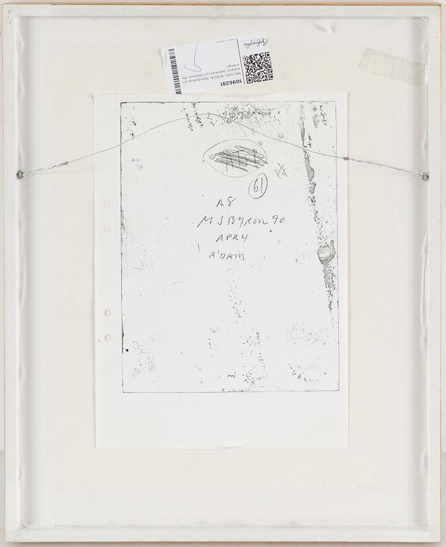 MICHAEL BYRON, Mixed media on paper, signed and dated -90 verso.