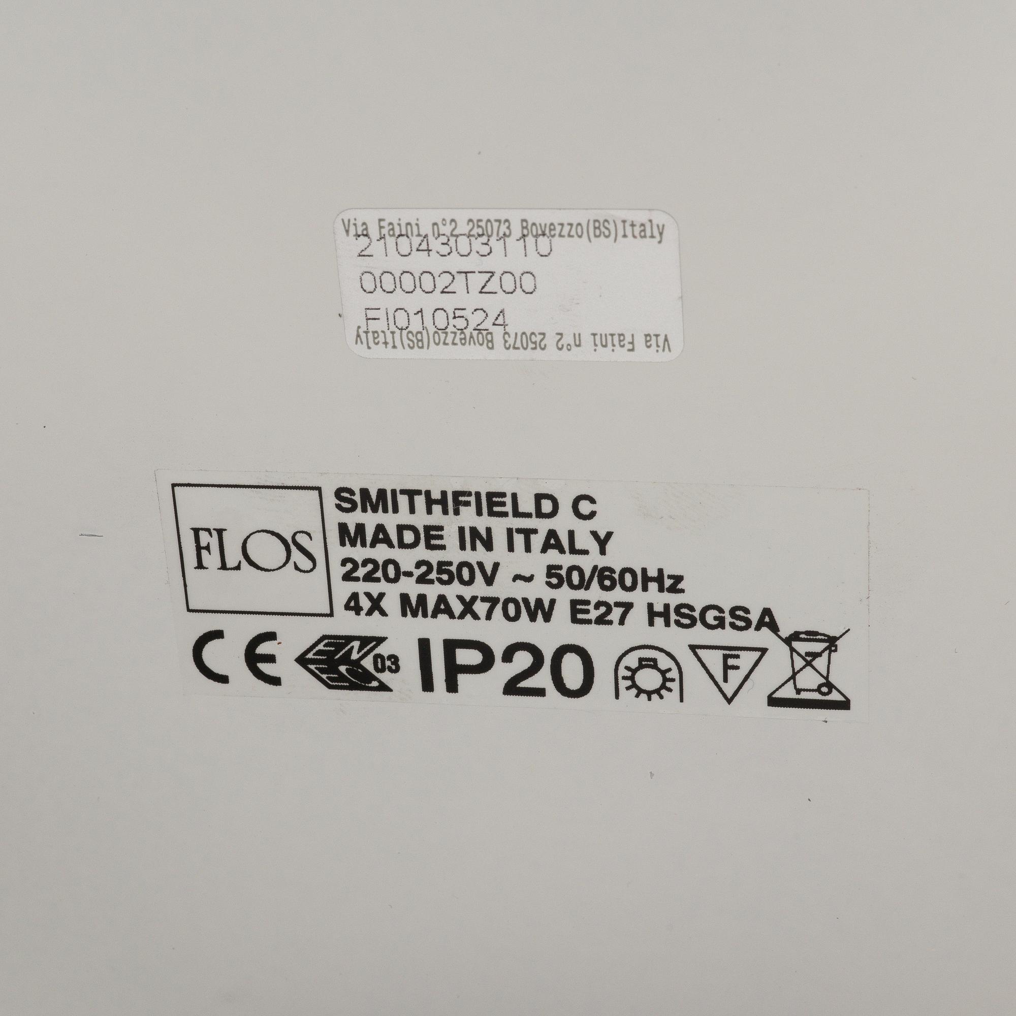 Jasper Morrison, a ceiling lamp, "Smithfield Suspension", Flos, contemporary.