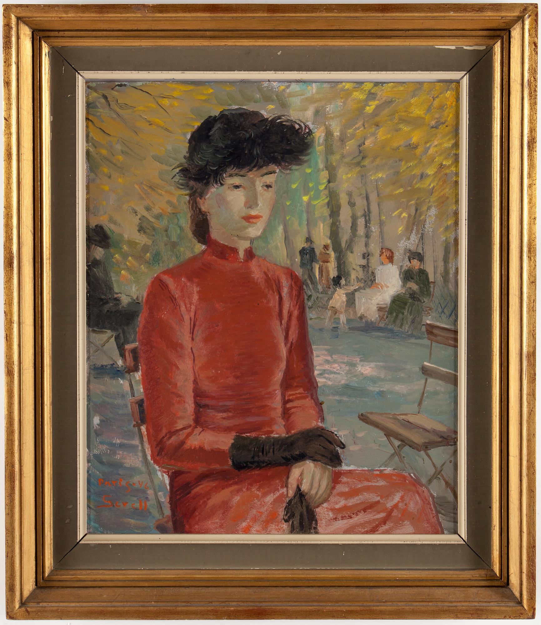 GRETA GERELL, Oil on panel, signed and dated Paris -46.