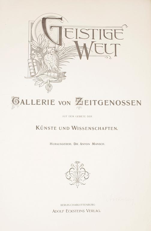 BOK med Fotogravyer, "Gestige Welt", Tyskland, 1900/10-tal.