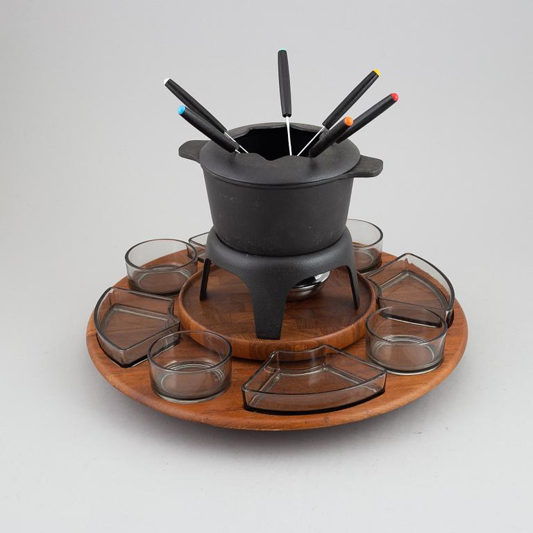 A fondue set by Jens Quistgaard, Digsmed, Denmark, 1960's.