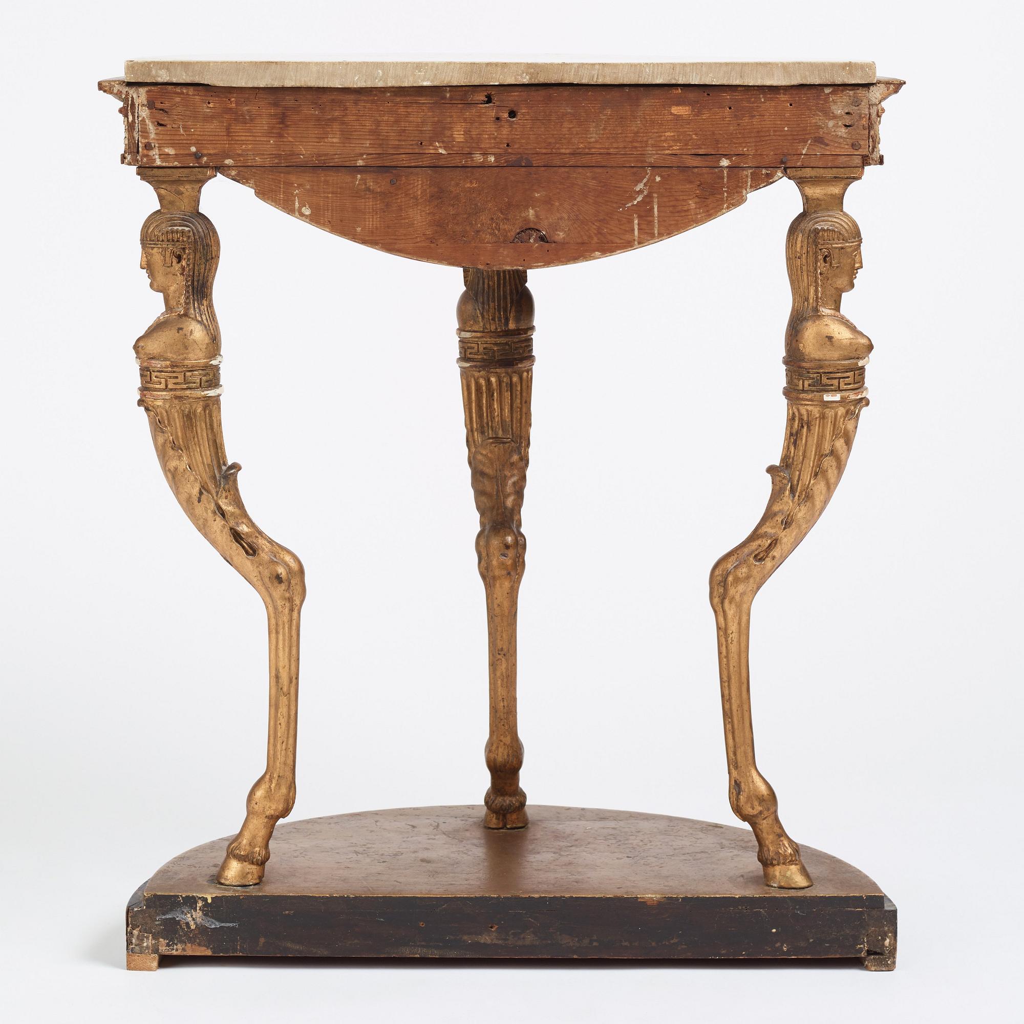 A late Gustavian console table, Stockholm, around 1800.
