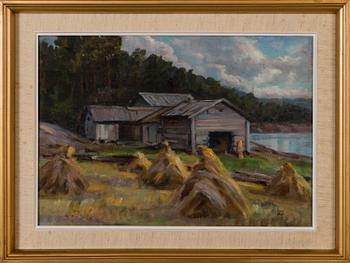 INA SJÖSTRÖM, olja på pannå, signerad.