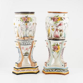 A pair of urns, Safaril, Portugal, mid 20th Century.