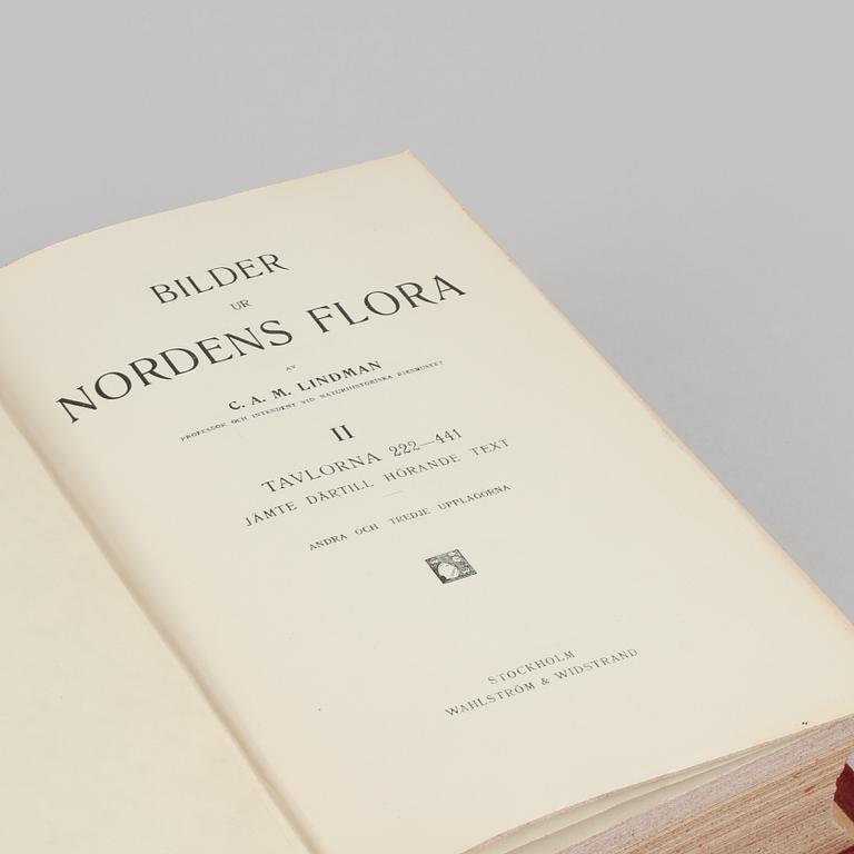 BÖCKER, 3 volymer, "Bilder ur Nordens Flora", C. A. M. Lindman, Wahlström & Widstrand, Stockholm 1922-1926.