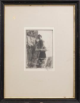 Anders Zorn, a signed etching from 1903.