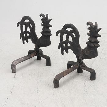 Olle Hermansson, a pair of andirons, Husqvarna, Sweden, 1960's.