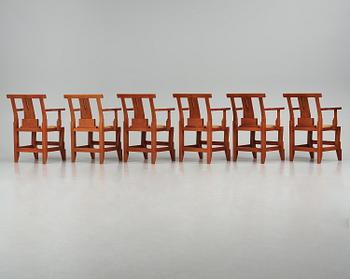 John Kandell, a set of six "Solitär" chairs, Källemo, Värnamo, post 1985.