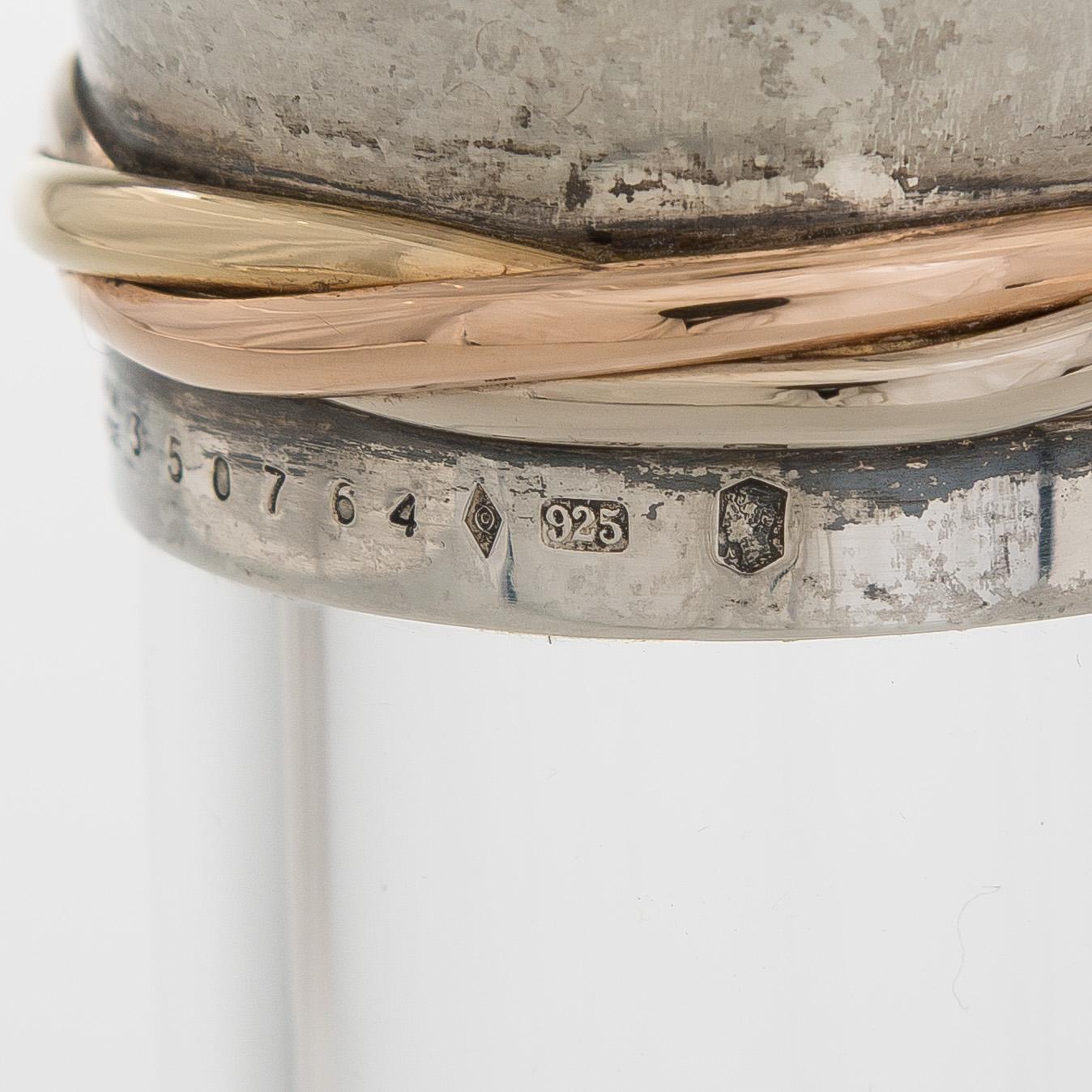 Cartier, karahvi, lasi ja sterlinghopea, Ranska 1900-luvun loppu.