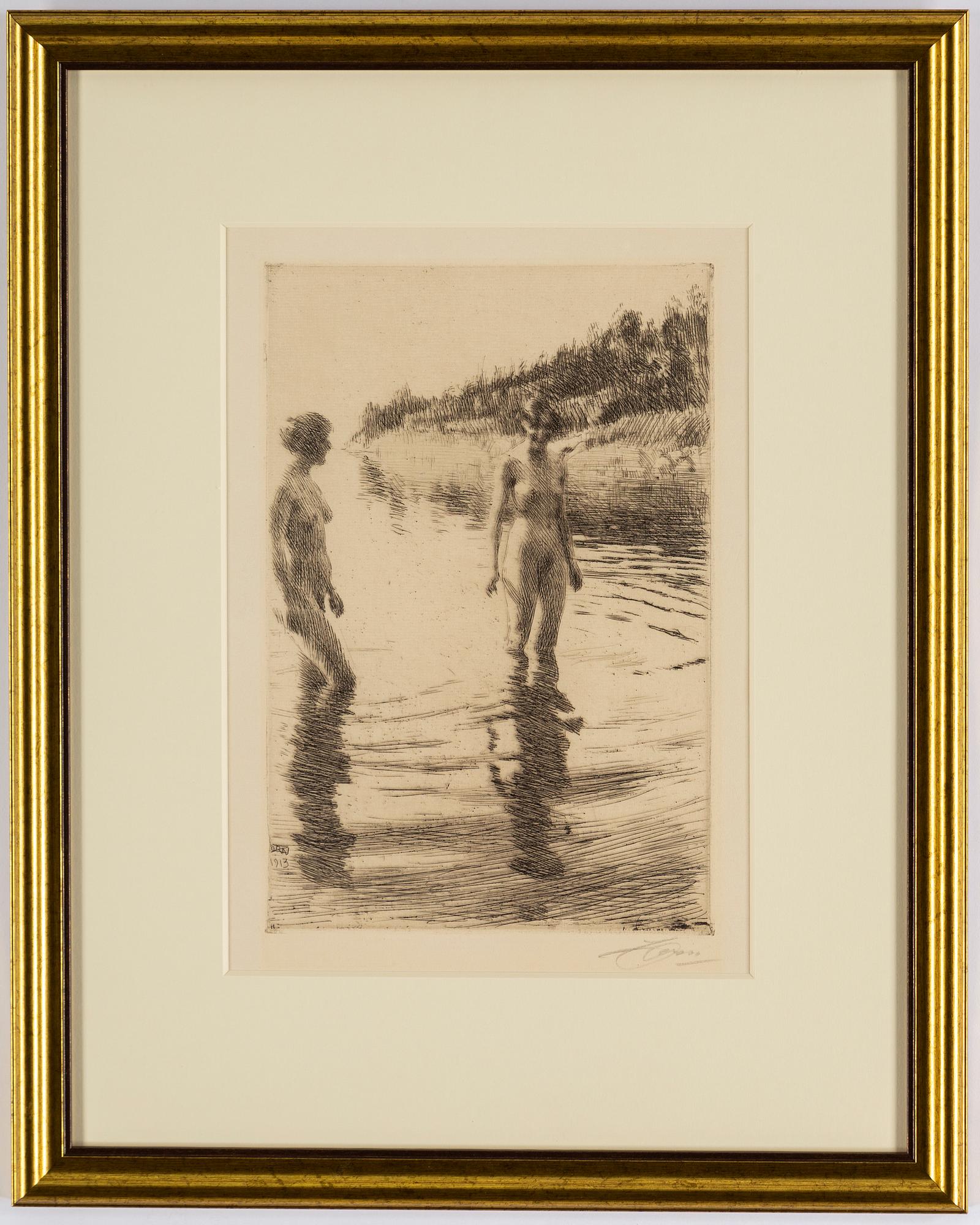 ANDERS ZORN, etching, 1913, signed in pencil.