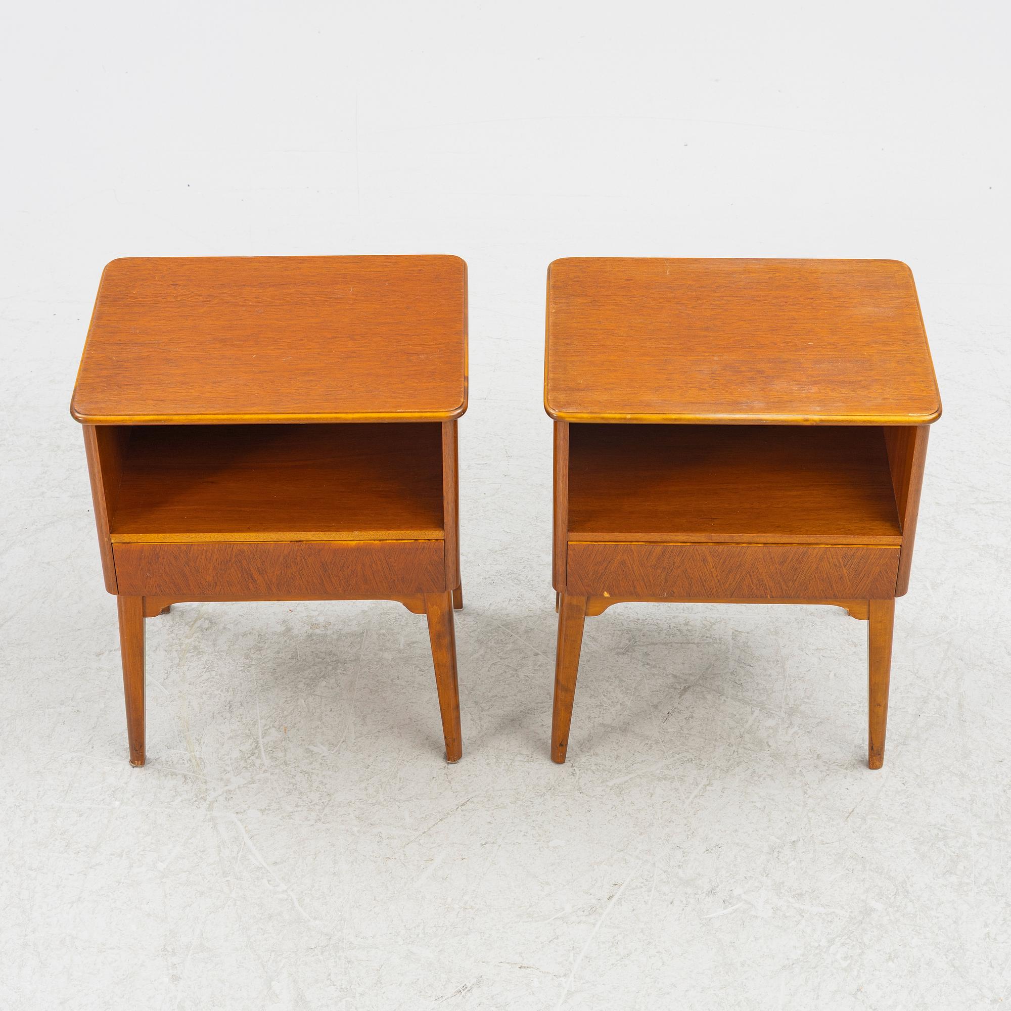 A pair of bedside tables, 1950s/60s.