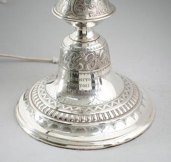 BORDSLAMPA, silver, V Christensen, 1918, Danmark.