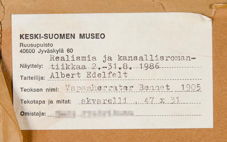 Albert Edelfelt, The Baroness Bennet with her Daughter.