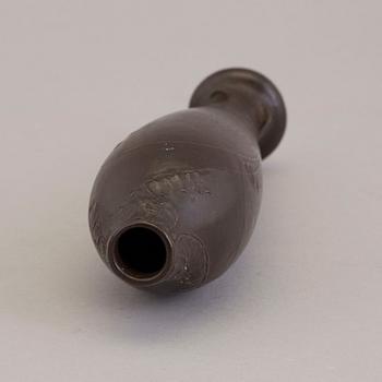 A signed early 20th century bronze vase by Hugo Elmqvist and G. Backlund.