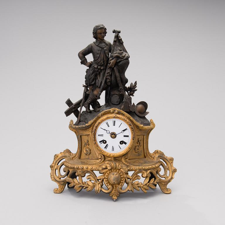 A French mid-19th century Japy Frères, mantelclock.