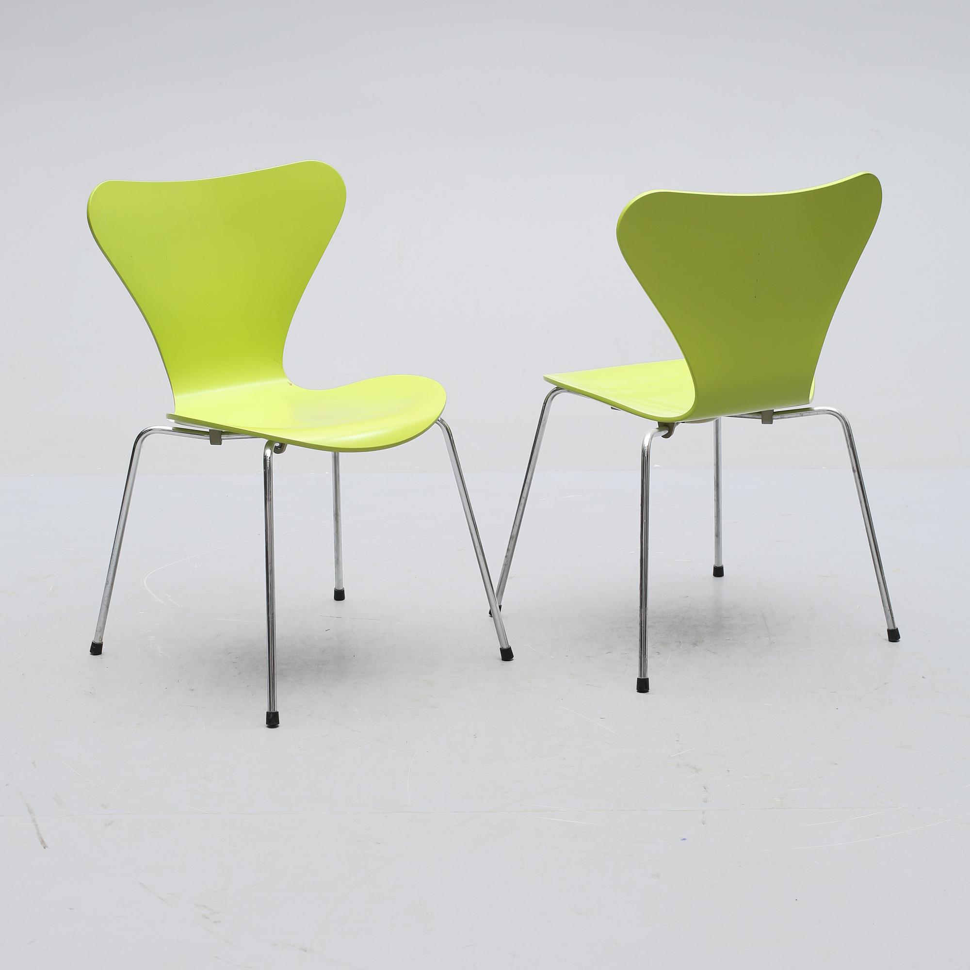 STOLAR, 6 st, "Sjuan", Arne Jacobsen, Fritz Hansen, 1991.