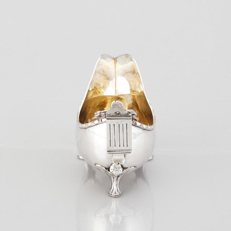 A Swedish 18th Century parcel-gilt silver cream-jug, mark of Pehr Zethelius, Stockholm 1782.