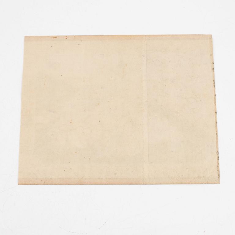 Unidentified artist, gouache on paper, shunga, probably 19th century.