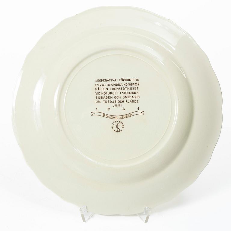 Wilhelm Kåge, Five test plates, porcelain and stoneware, Gustavsberg, 1920s-50s.