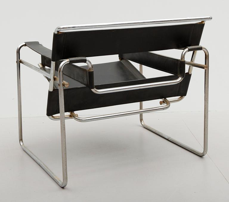 FÅTÖLJ, efter Marcel Breuer, "Wassily", 1900-talets andra hälft.