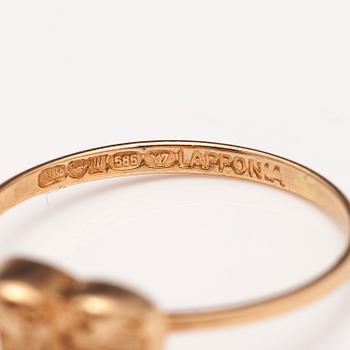 BJÖRN WECKSTRÖM, SORMUKSIA, 2 kpl, 14K kultaa, Lapponia 1976 ja 1984.