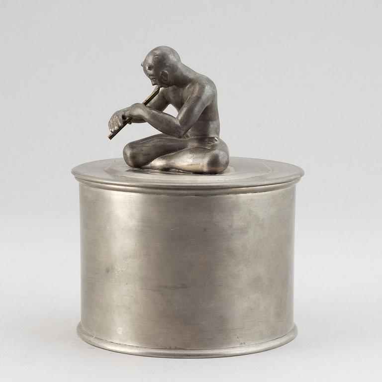 Nils Fougstedt, a pewter box, model 566, Svenskt Tenn, Stockholm, Sweden 1928.