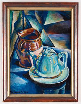 Pär Siegård, Still life with vase and a tea pot.