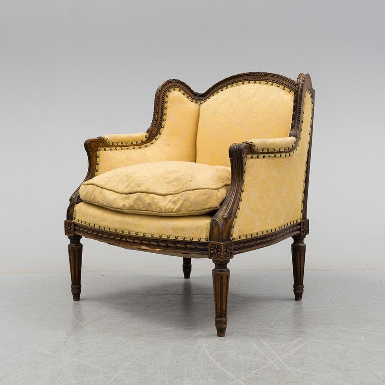 BERGÉRE / FÅTÖLJ, Louis XVI-stil, 1900-talets början.