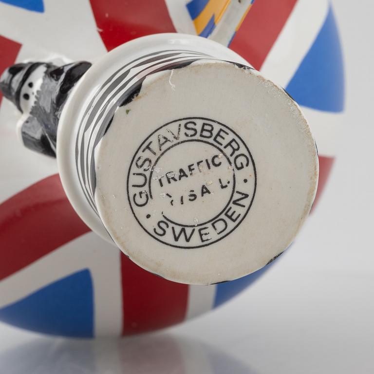 Lisa Larson, a stoneware 'Luftballong' figurine, from the series "Traffic", Gustavsberg 1971-1973.