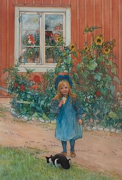 Carl Larsson, ”Brita, en katt och en smörgås”.