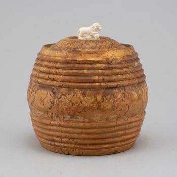 A 19th century birch tobacco box.